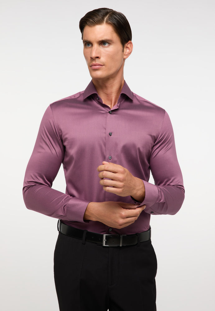ETERNA unifarbenes Gentle Shirt SLIM FIT (Flieder-lila)