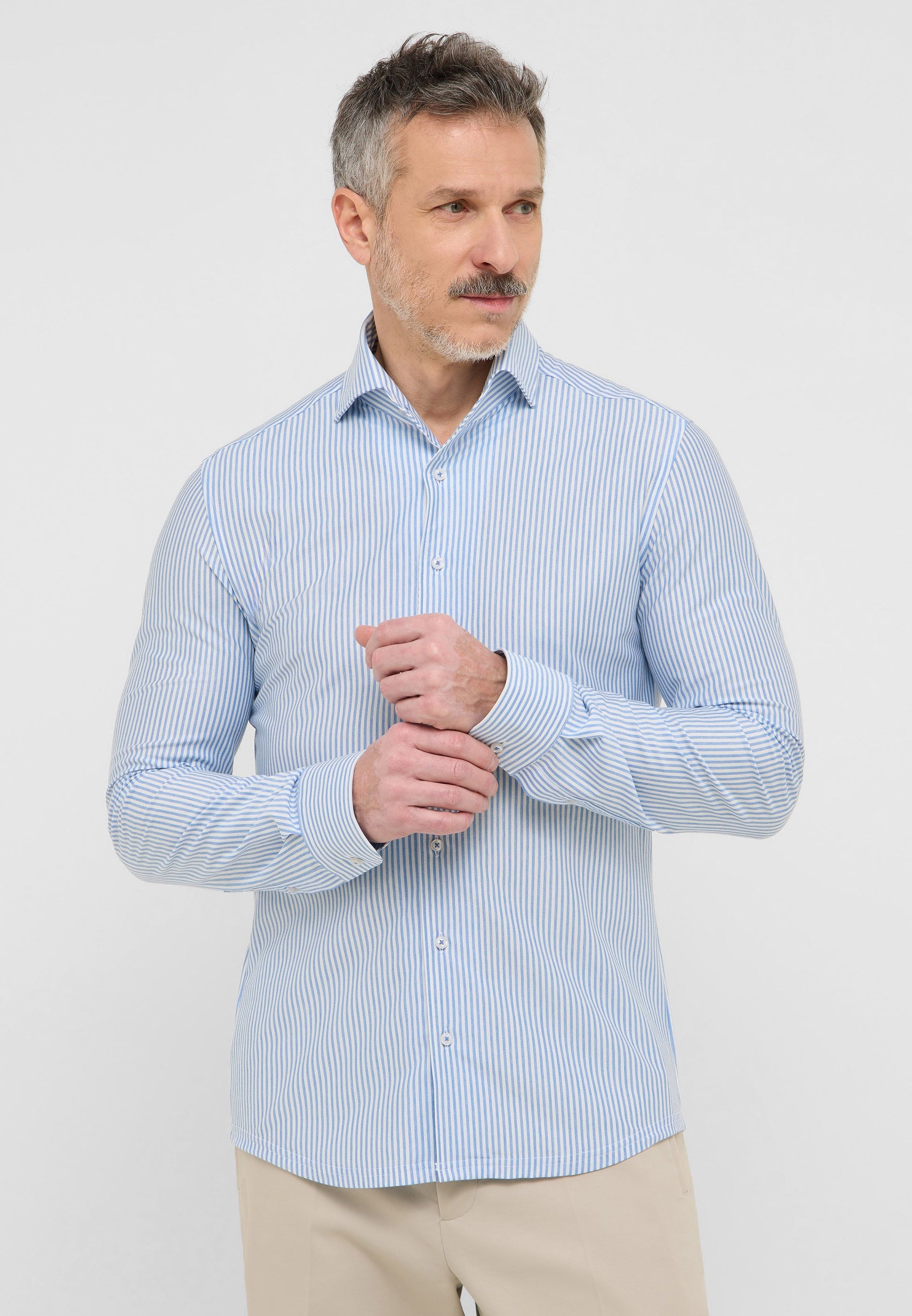 Hemd Jersey Langarm (Blau)
