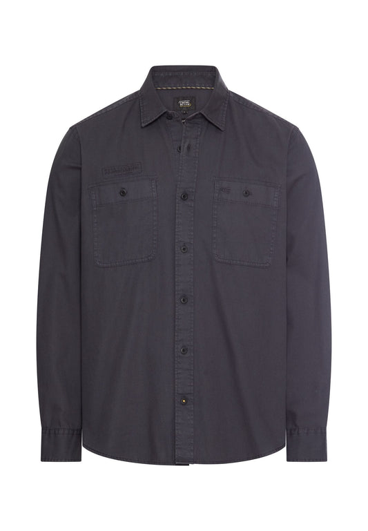 Langarmhemd aus kernigem Canvas (Dark Navy)