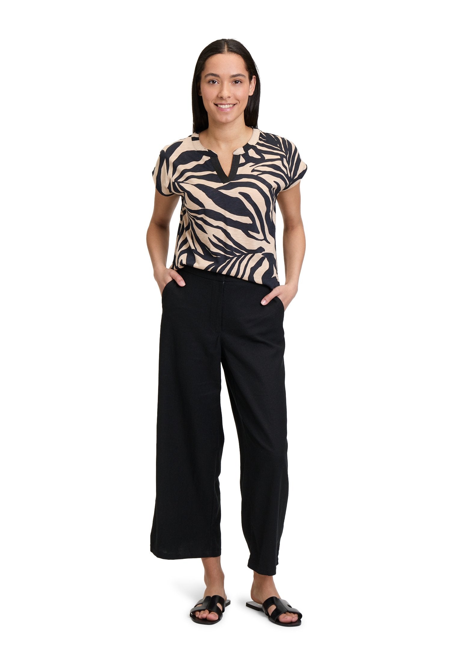 Casual-Shirt (Black/beige)