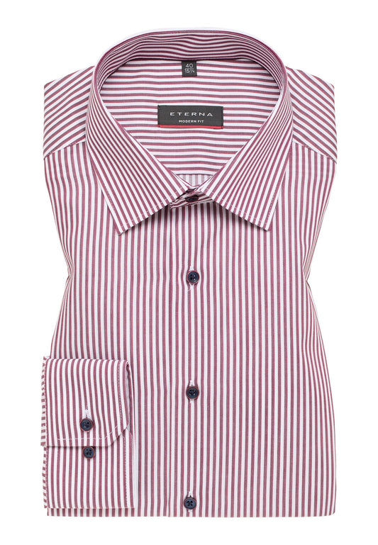 Hemd Twill Langarm (Dunkelrot)