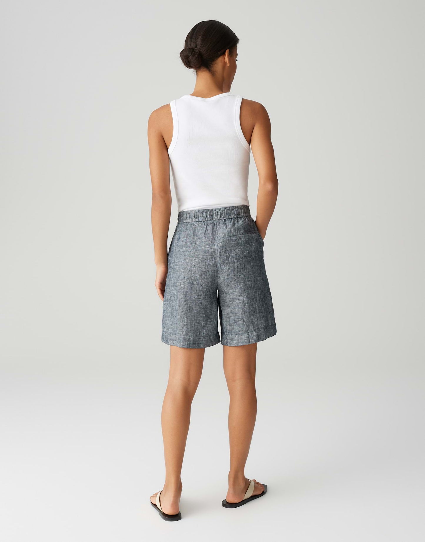 Melane shorts linen (Coal Blue)