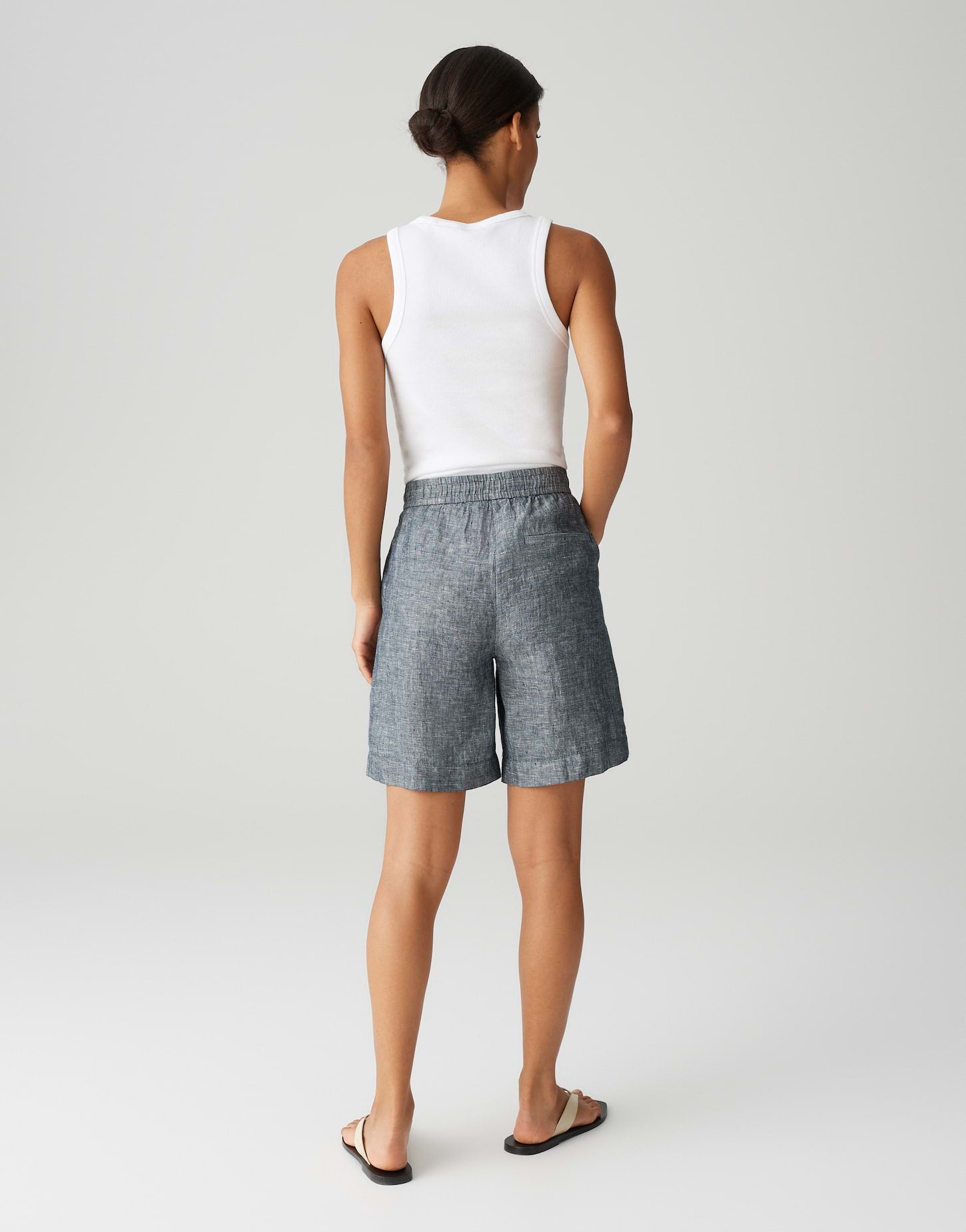 Melane shorts linen (Coal Blue)