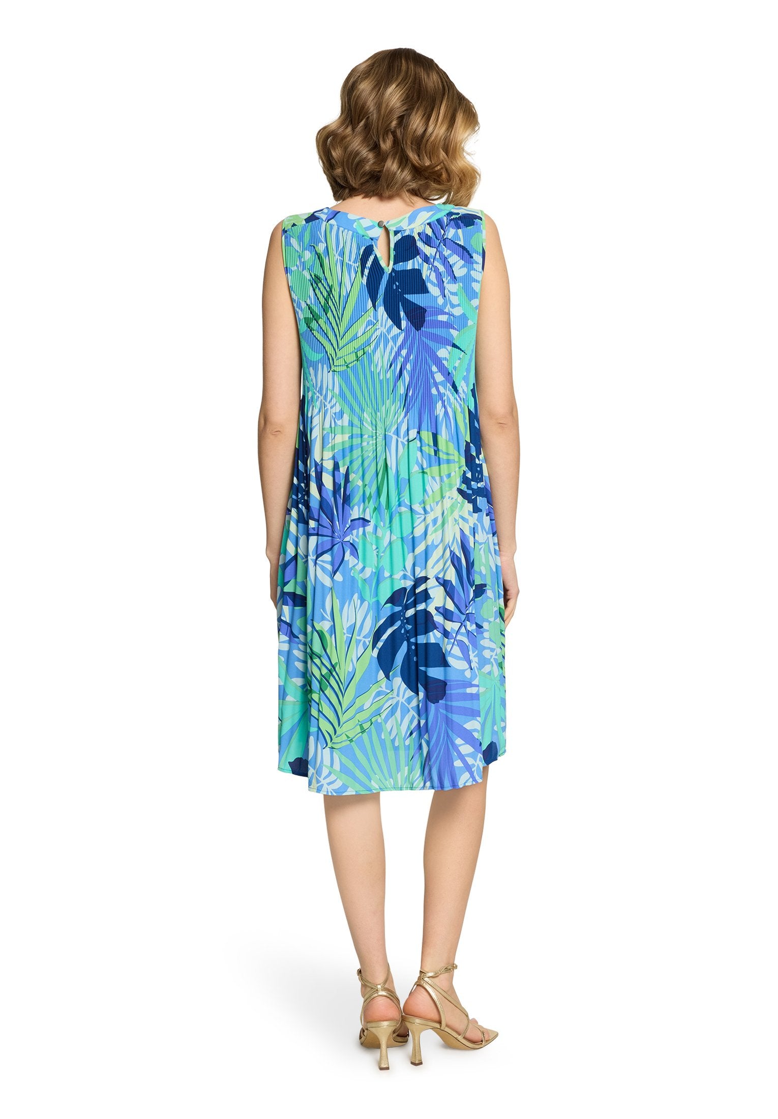 Plisseekleid (Blue/green)