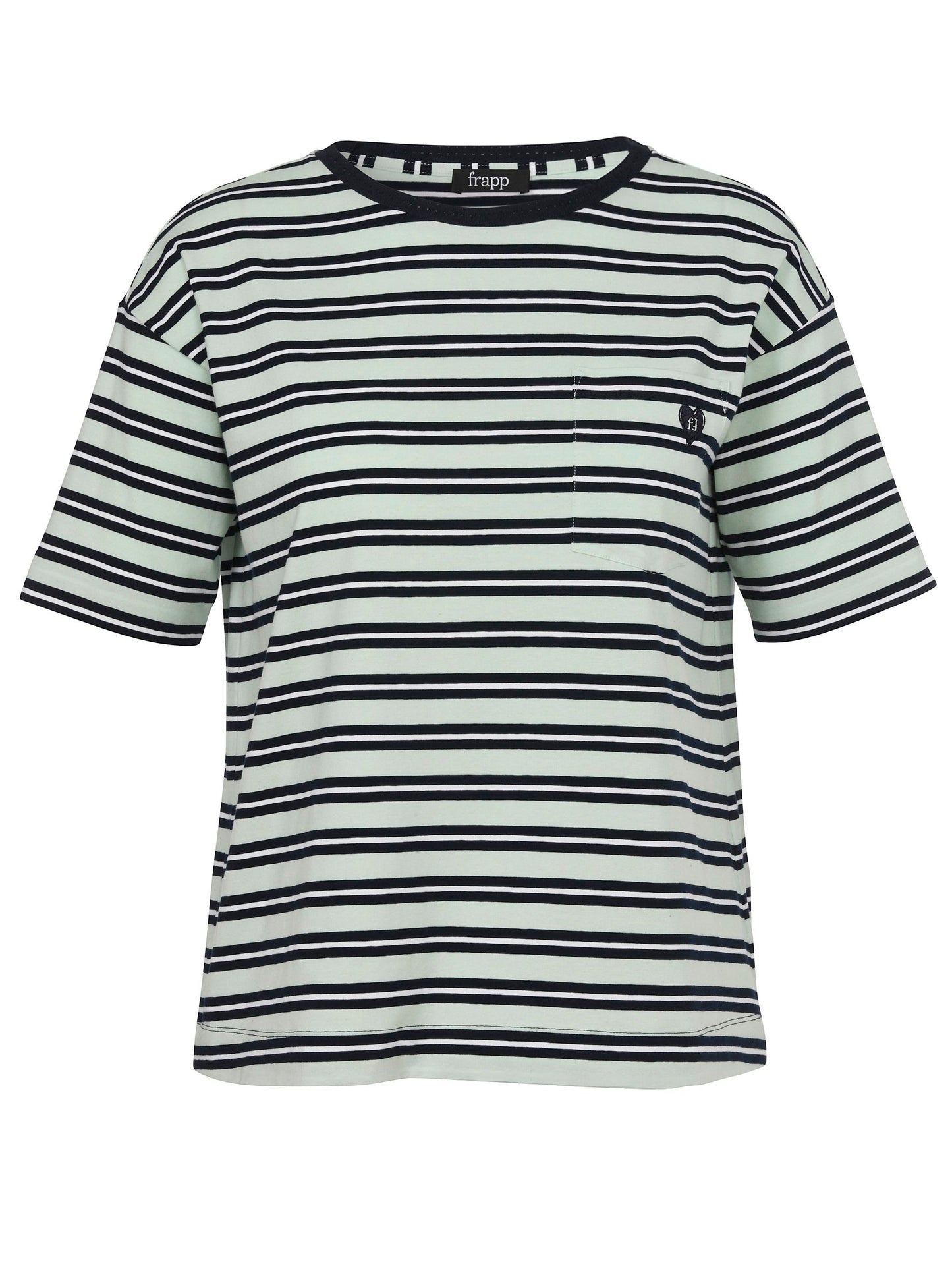 T-Shirt Rundhals 1/2 Arm Ringel (Navy Multicolor)