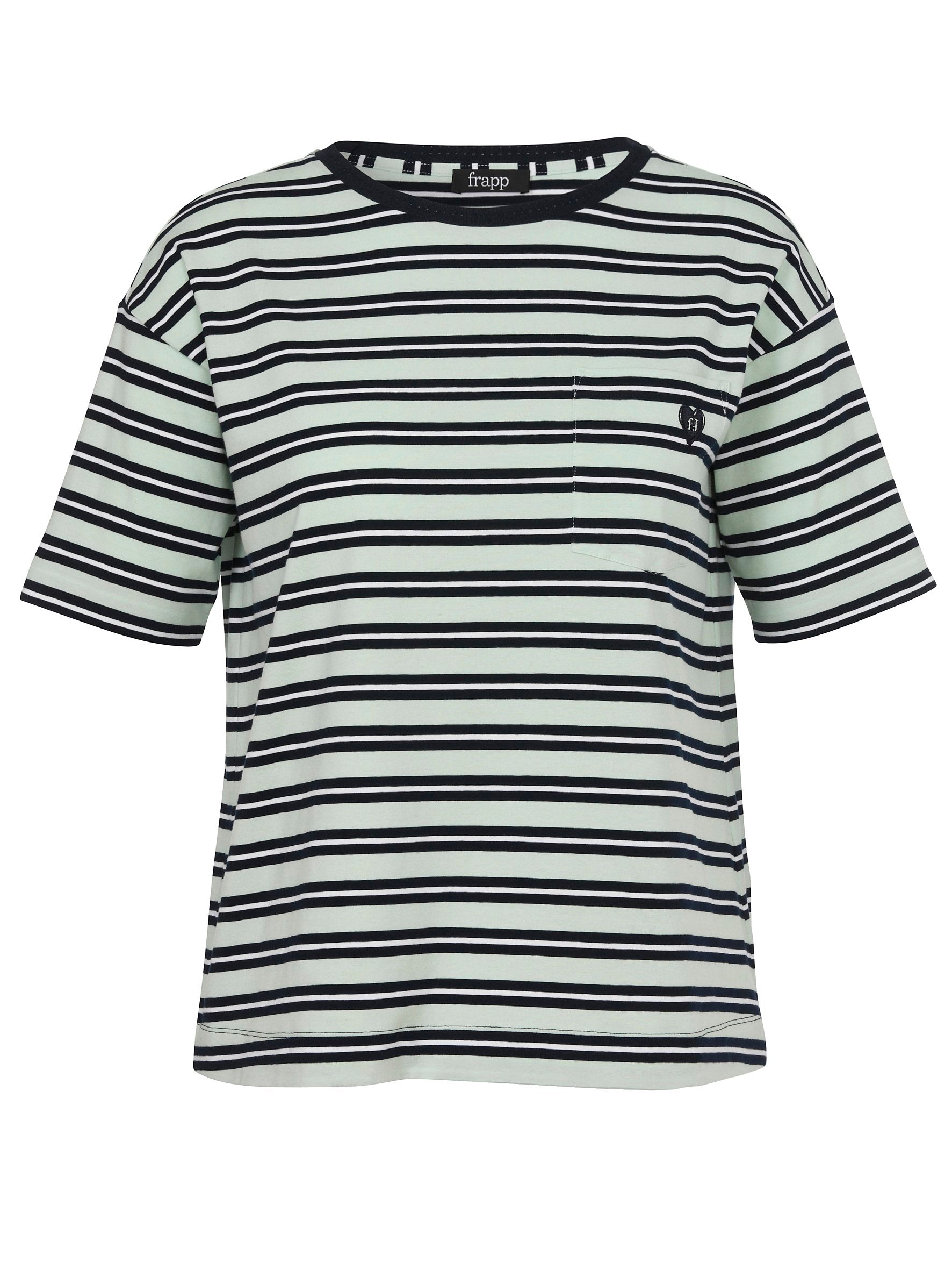 T-Shirt Rundhals 1/2 Arm Ringel (Navy Multicolor)