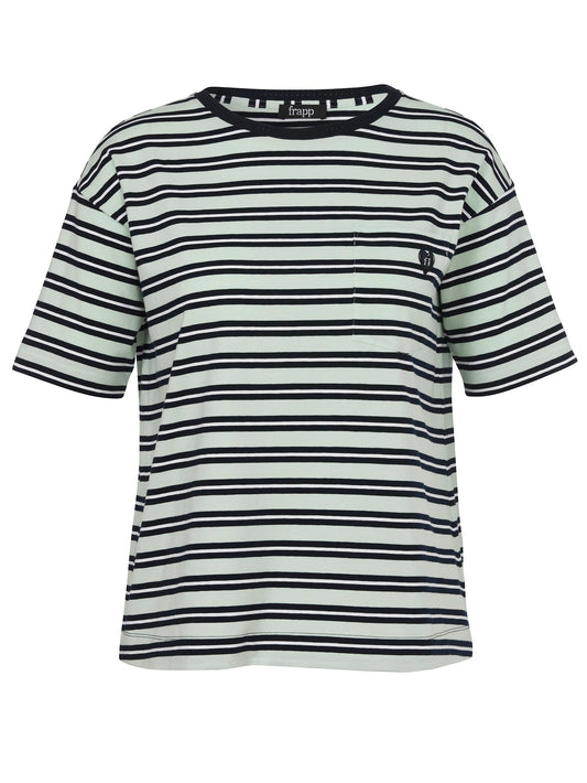 T-Shirt Rundhals 1/2 Arm Ringel (Navy Multicolor)