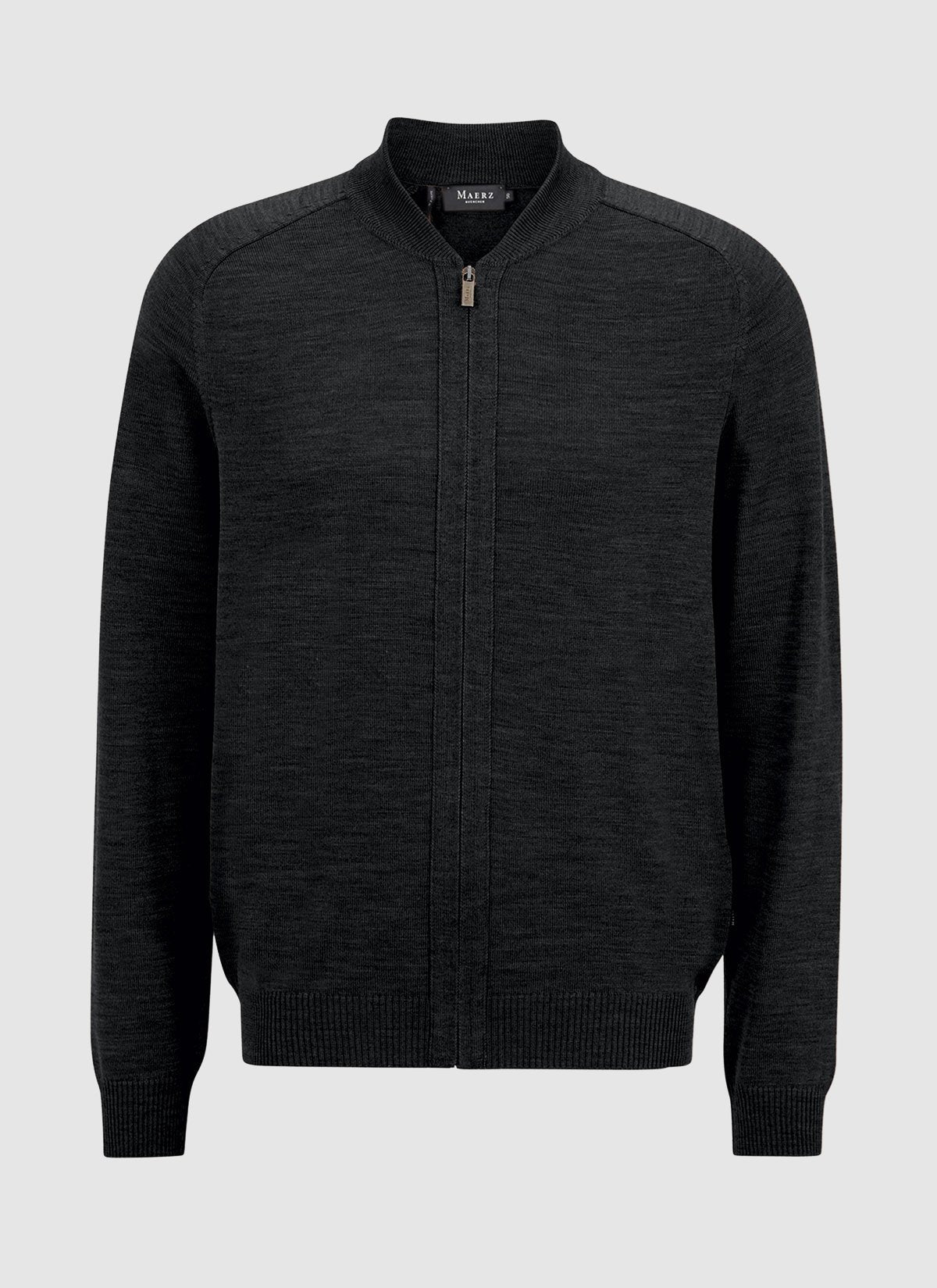 Strickjacke Zip 1/1 Arm (Black)