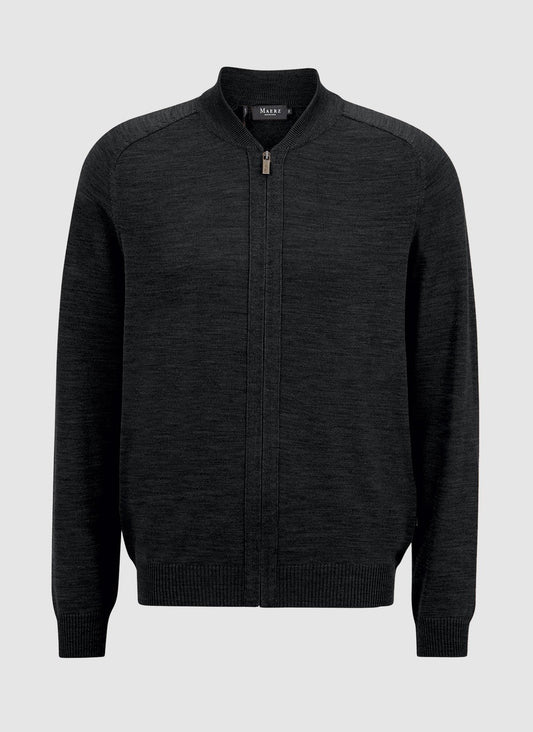 Strickjacke Zip 1/1 Arm (Black)