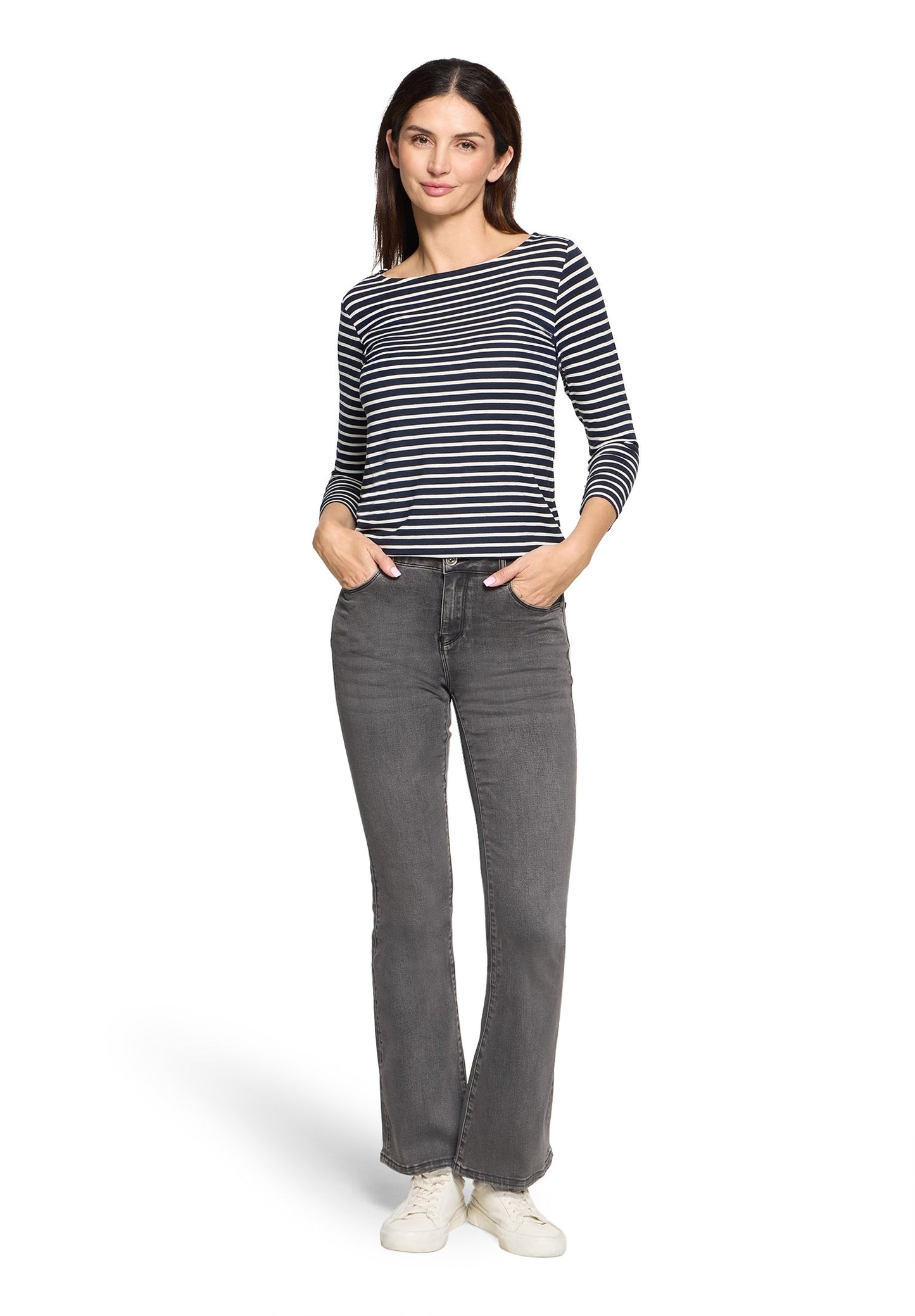 Basic Shirt (Dark Blue/cream)