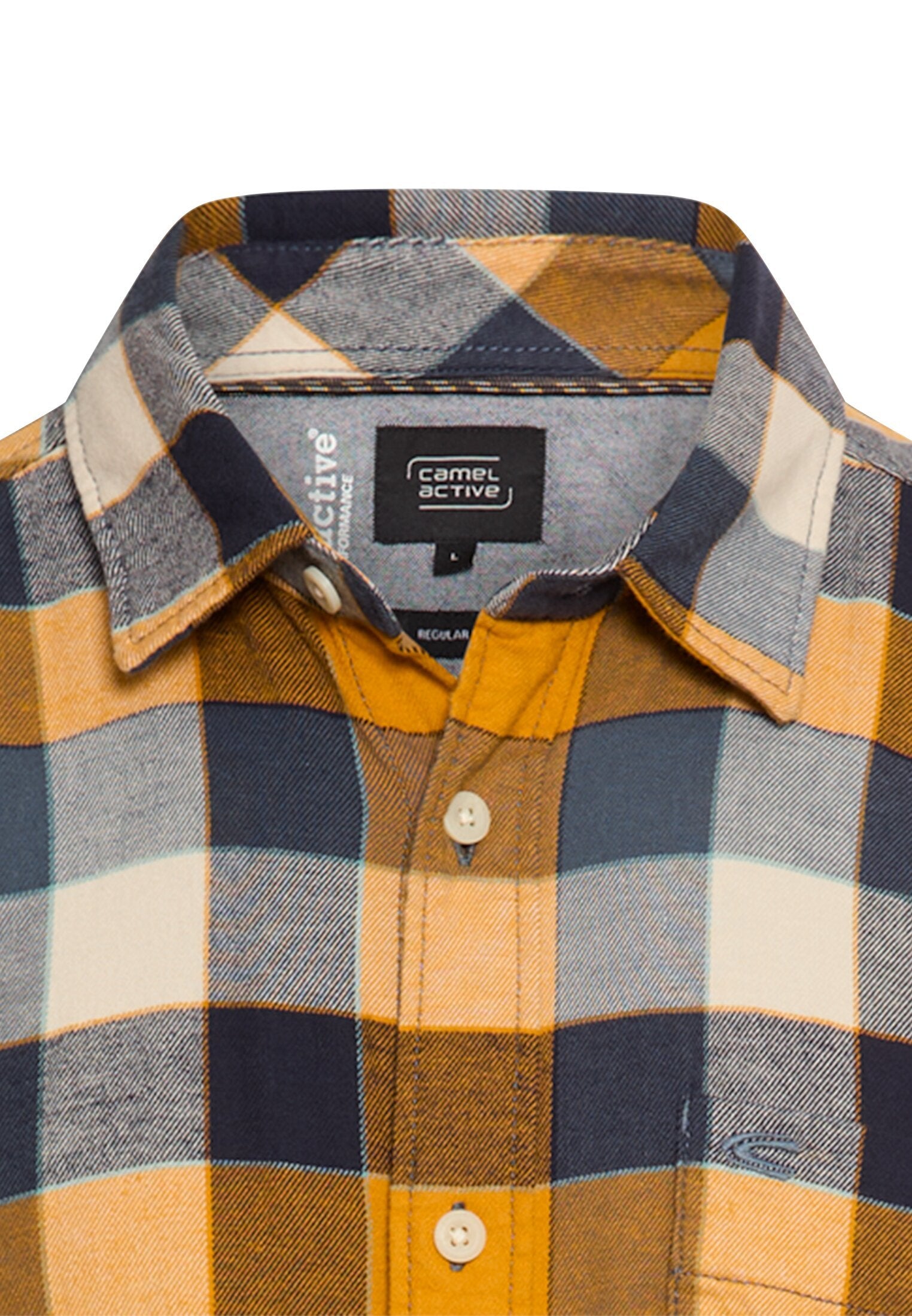 fleXXXactive® Langarmhemd aus leichtem Flanell (Burned Yellow)