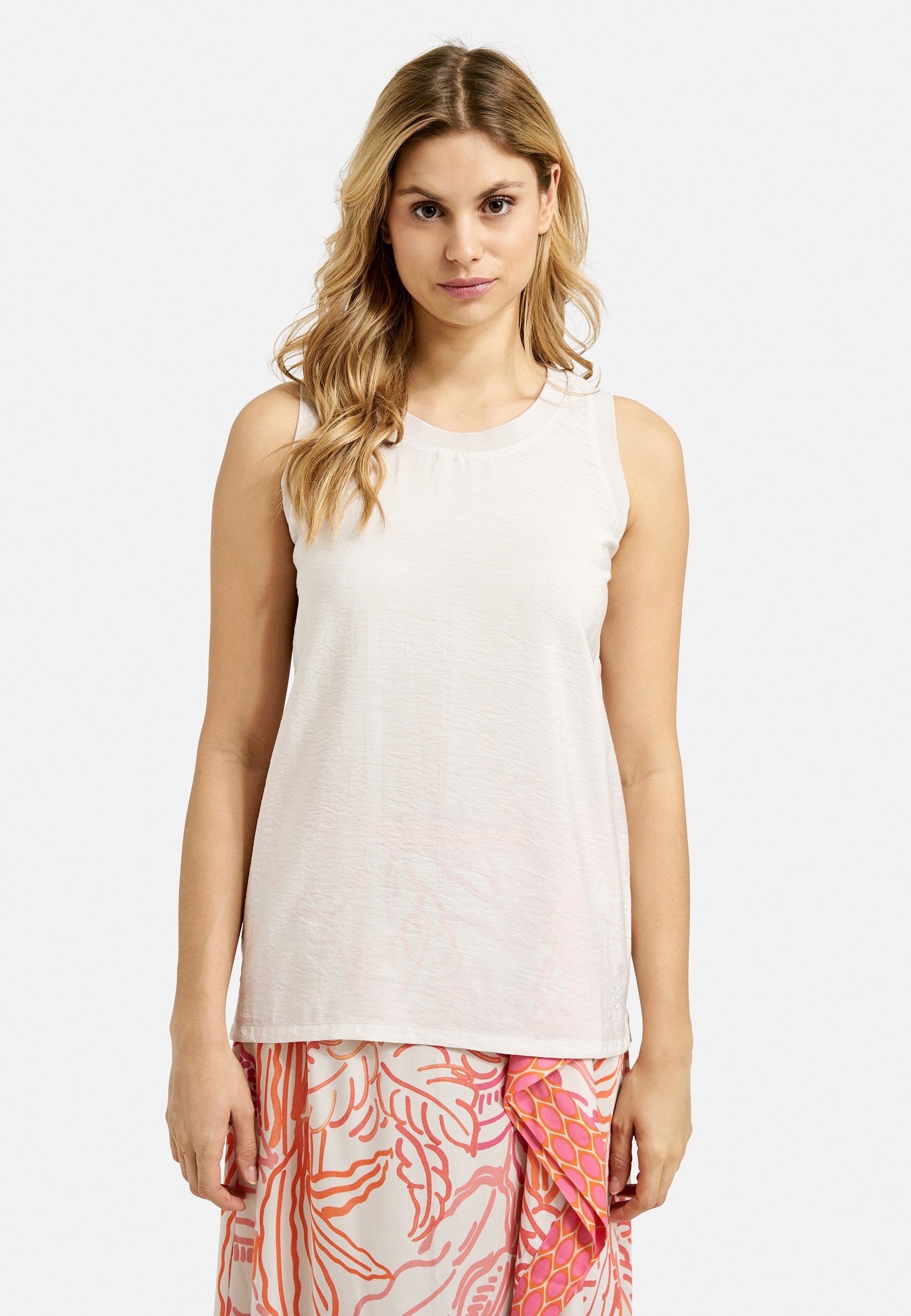 Crinkled Woven Top (Sand)