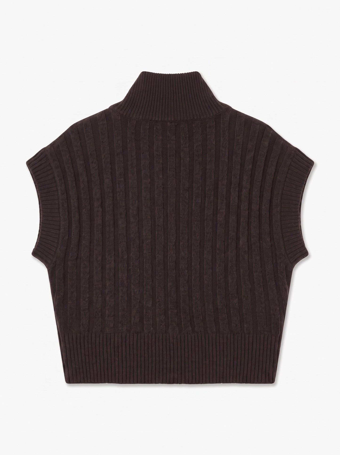 Vmbang Rib Sl Highneck Zipper Vest Noos (Chocolate)