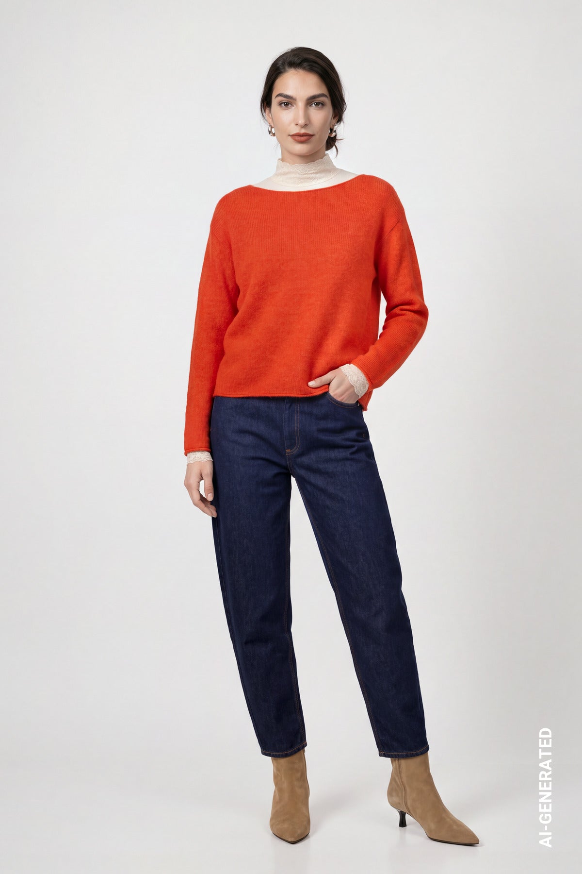 Flauschiger Strickpullover (Pumpkin)