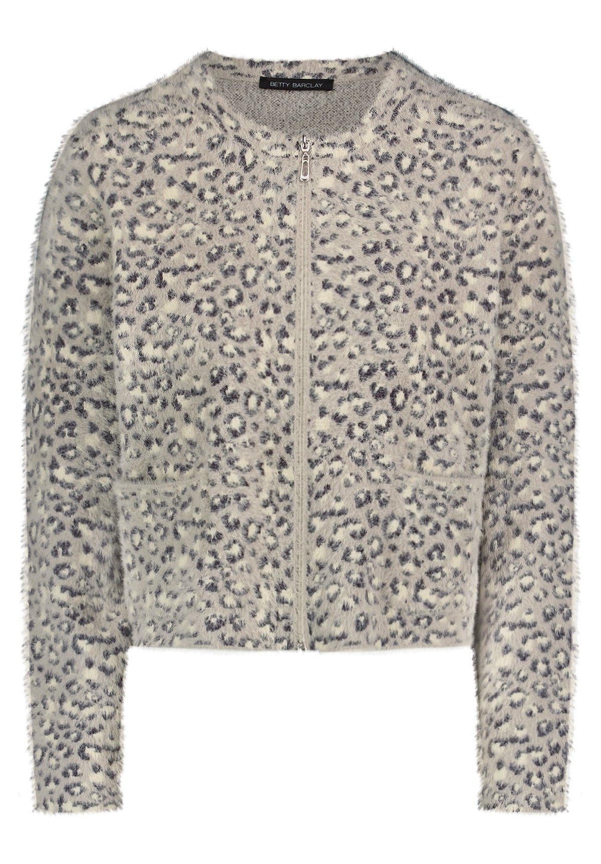 Casual-Strickjacke (Patch Grey/beig)