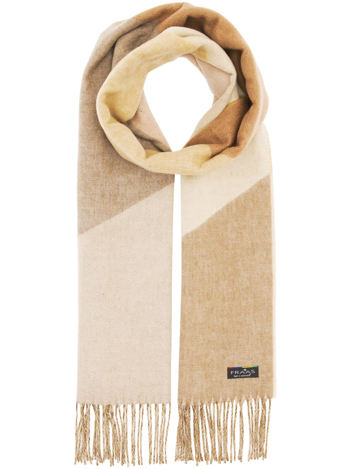 Schal Cashmink-Schal mit geometrischem Colour Block Design (Soft Beige)