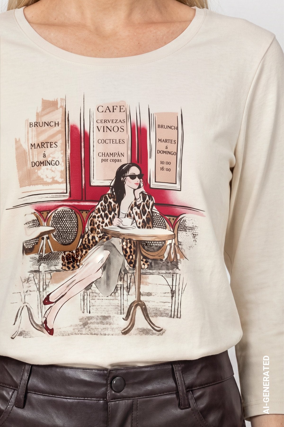 Shirt mit Print (Antique White)