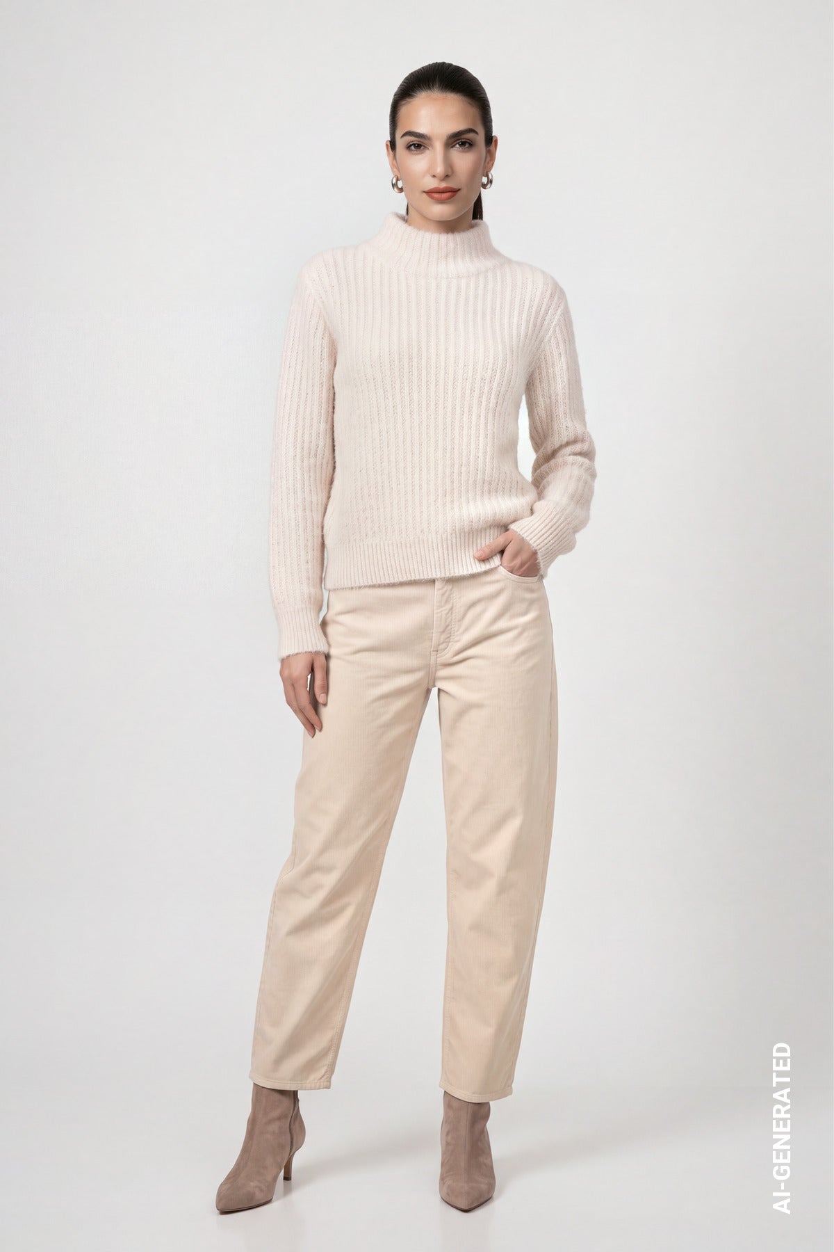 Strickpullover mit Struktur (Crème Brulée)