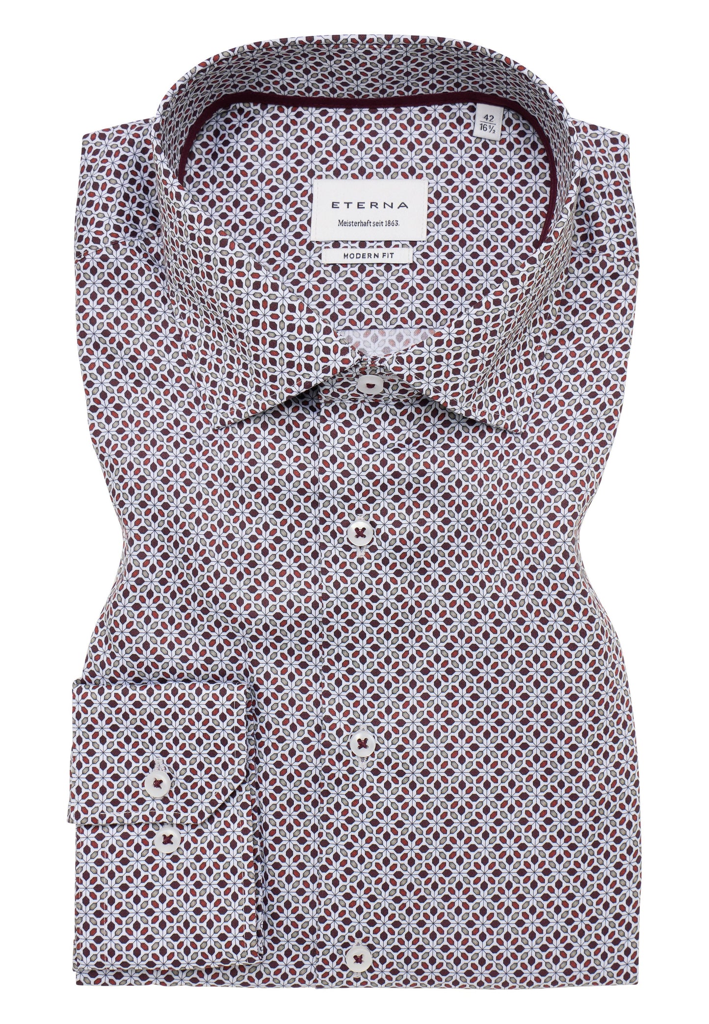 Hemd Twill Langarm (Dunkelrot)