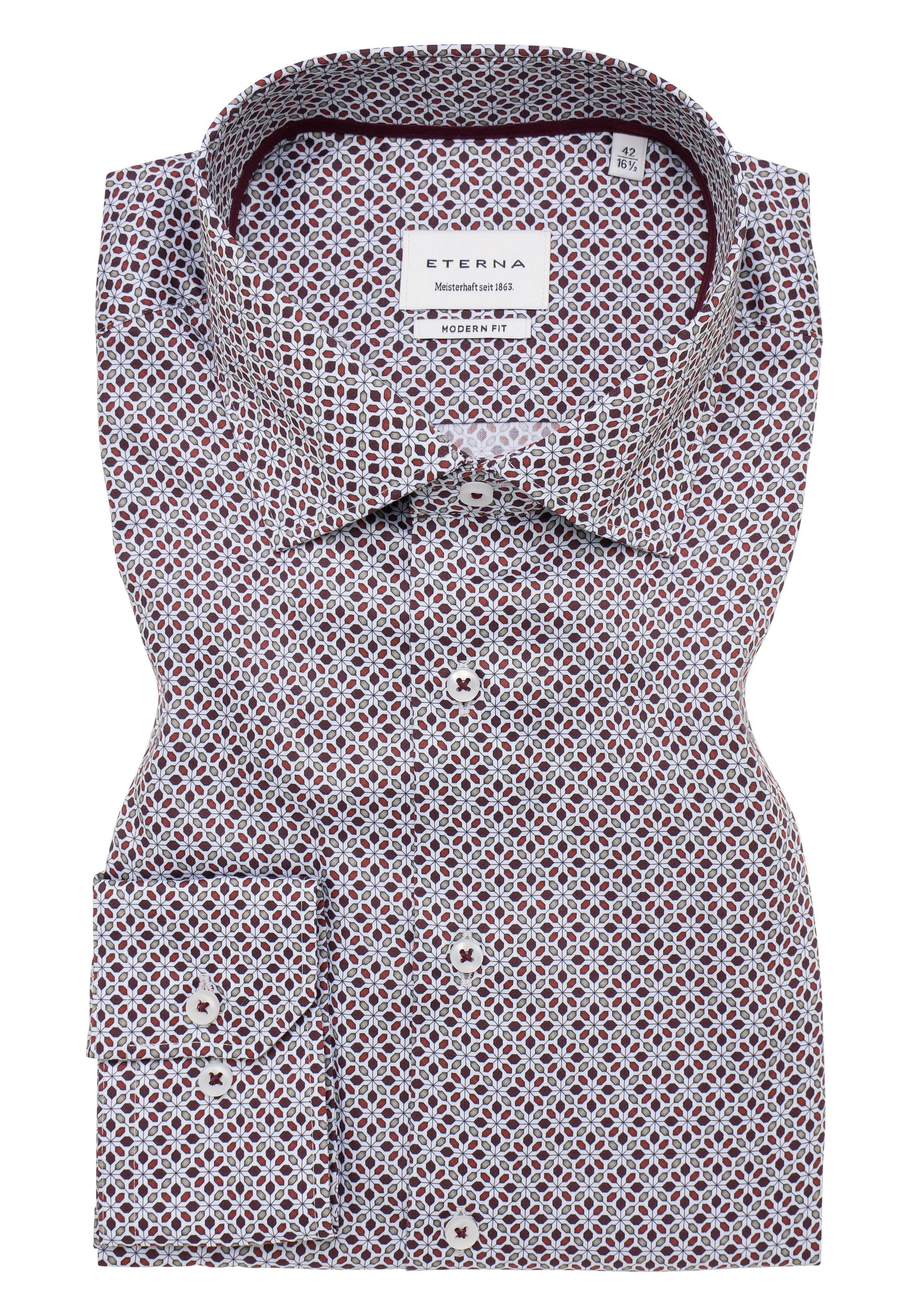 Hemd Twill Langarm (Dunkelrot)