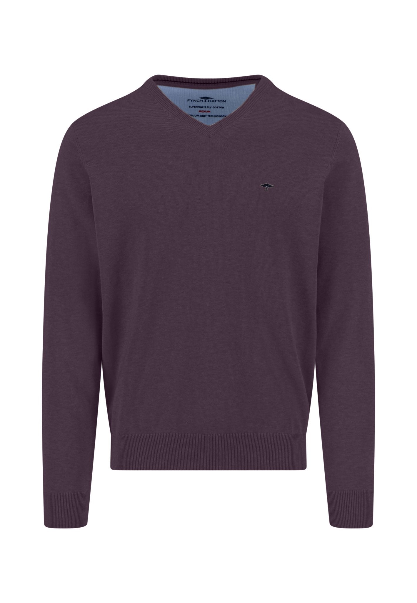 V-Neck, Superfine (Aubergine)