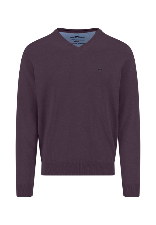 V-Neck, Superfine (Aubergine)