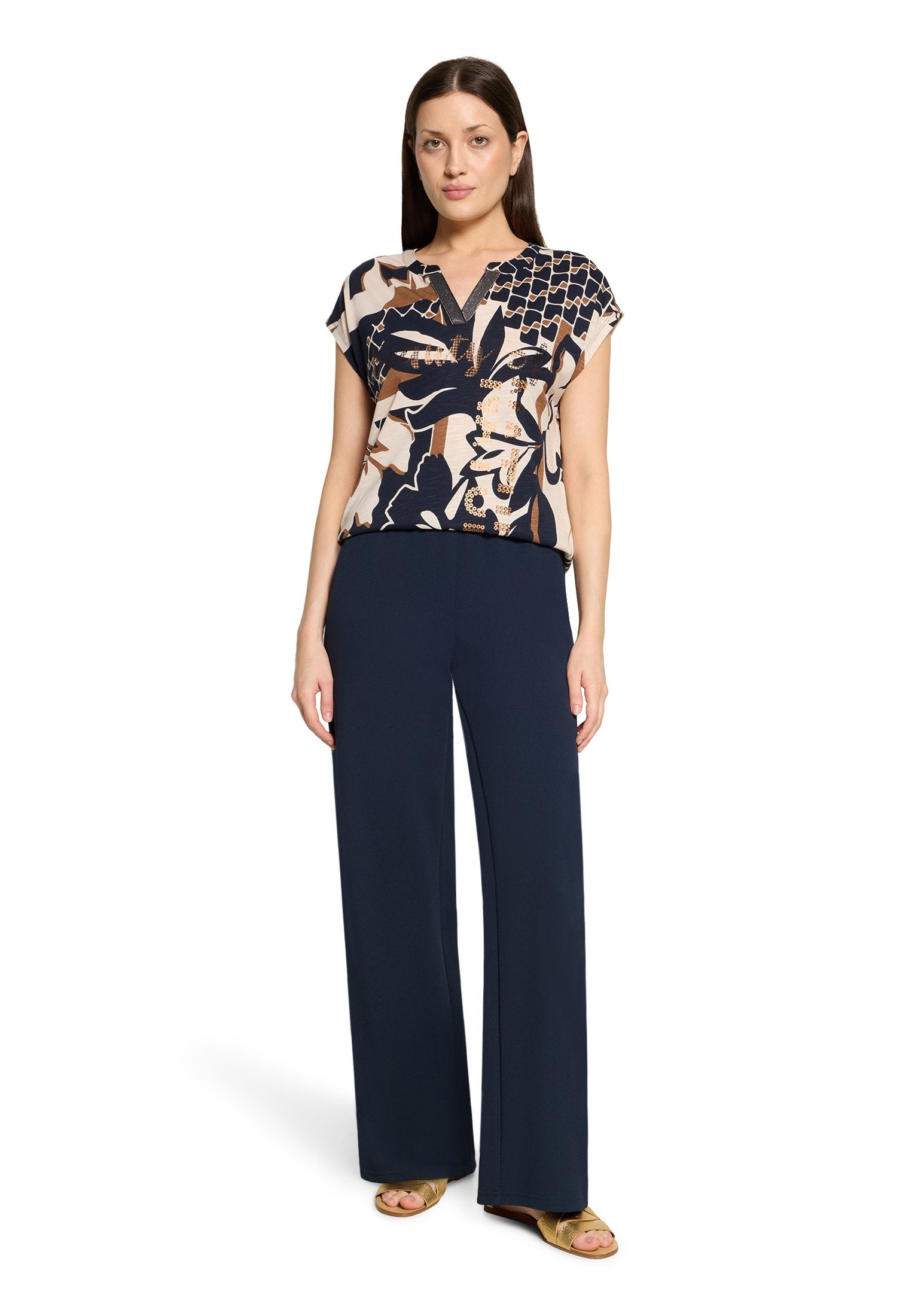 Casual-Shirt (Dark Blue/natur)