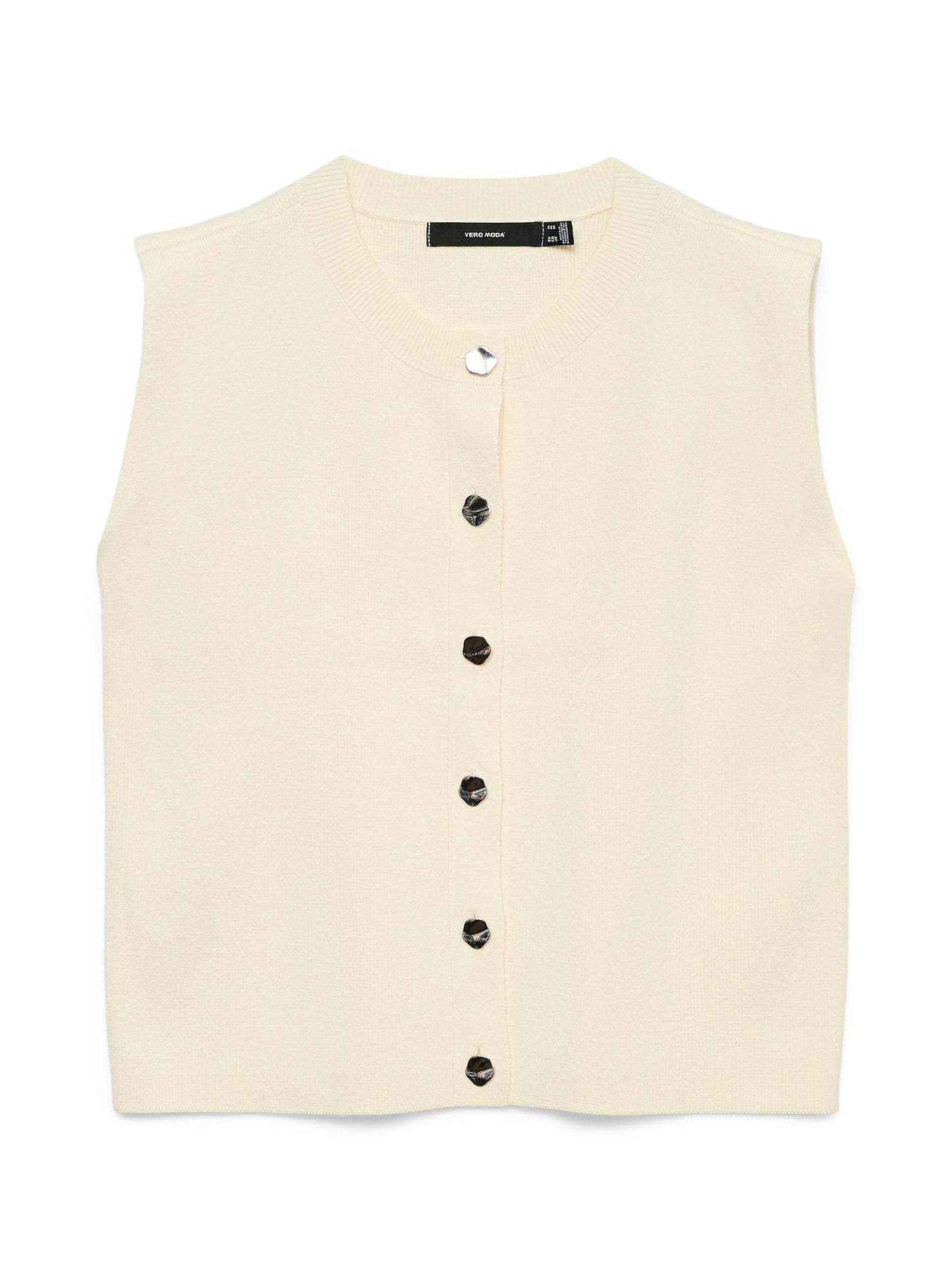 Vmgold Sl O-neck Button Vest Boo (Birch)