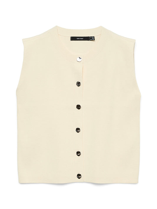 Vmgold Sl O-neck Button Vest Boo (Birch)