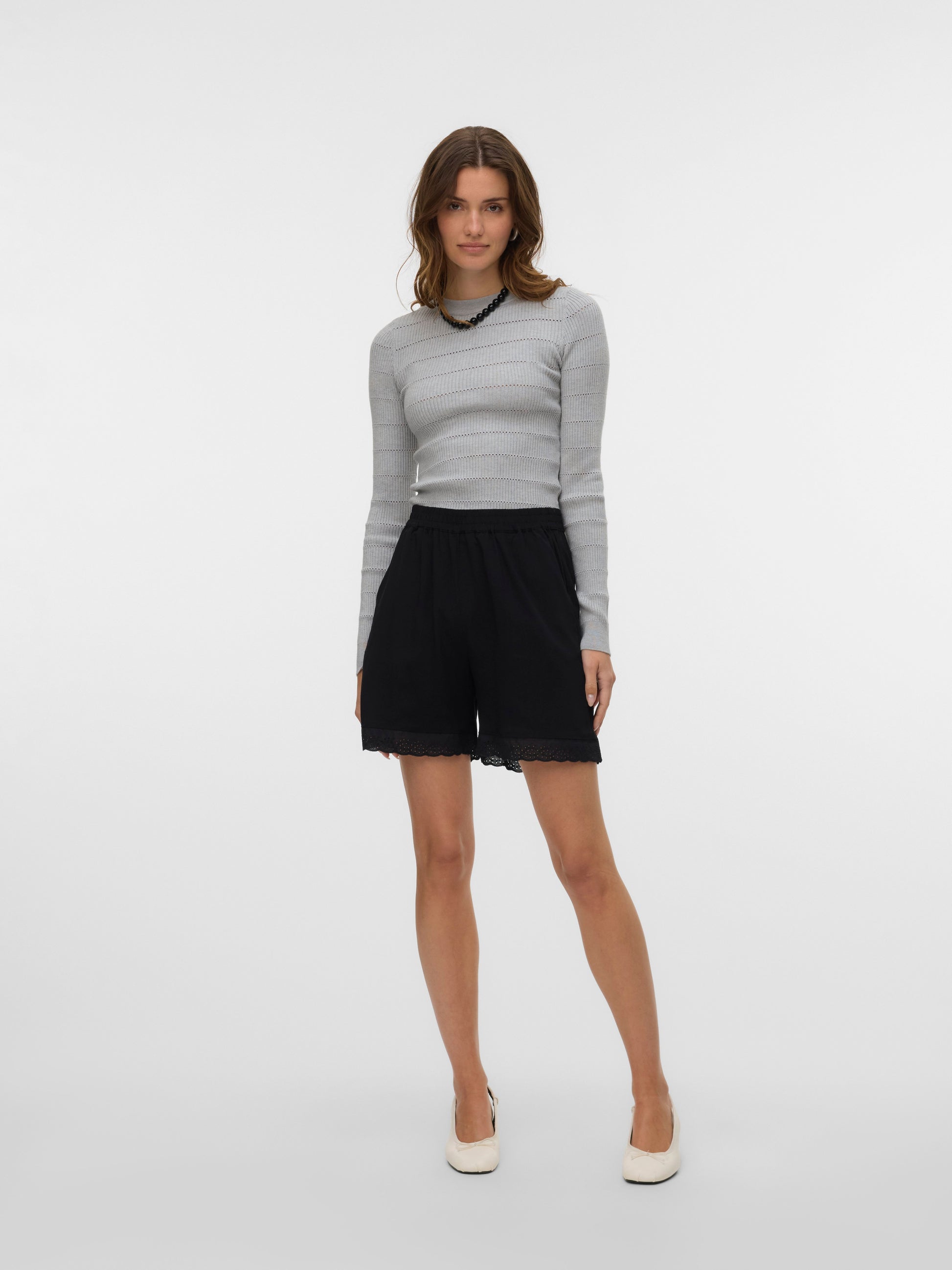 Vmeasy Joy Hw Lace Shorts Wvn Ga (Black)