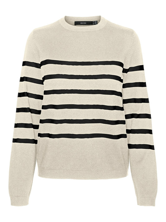 Vmsaba Plain Ls O-neck Pullover Ga Noos (Birch/blac)