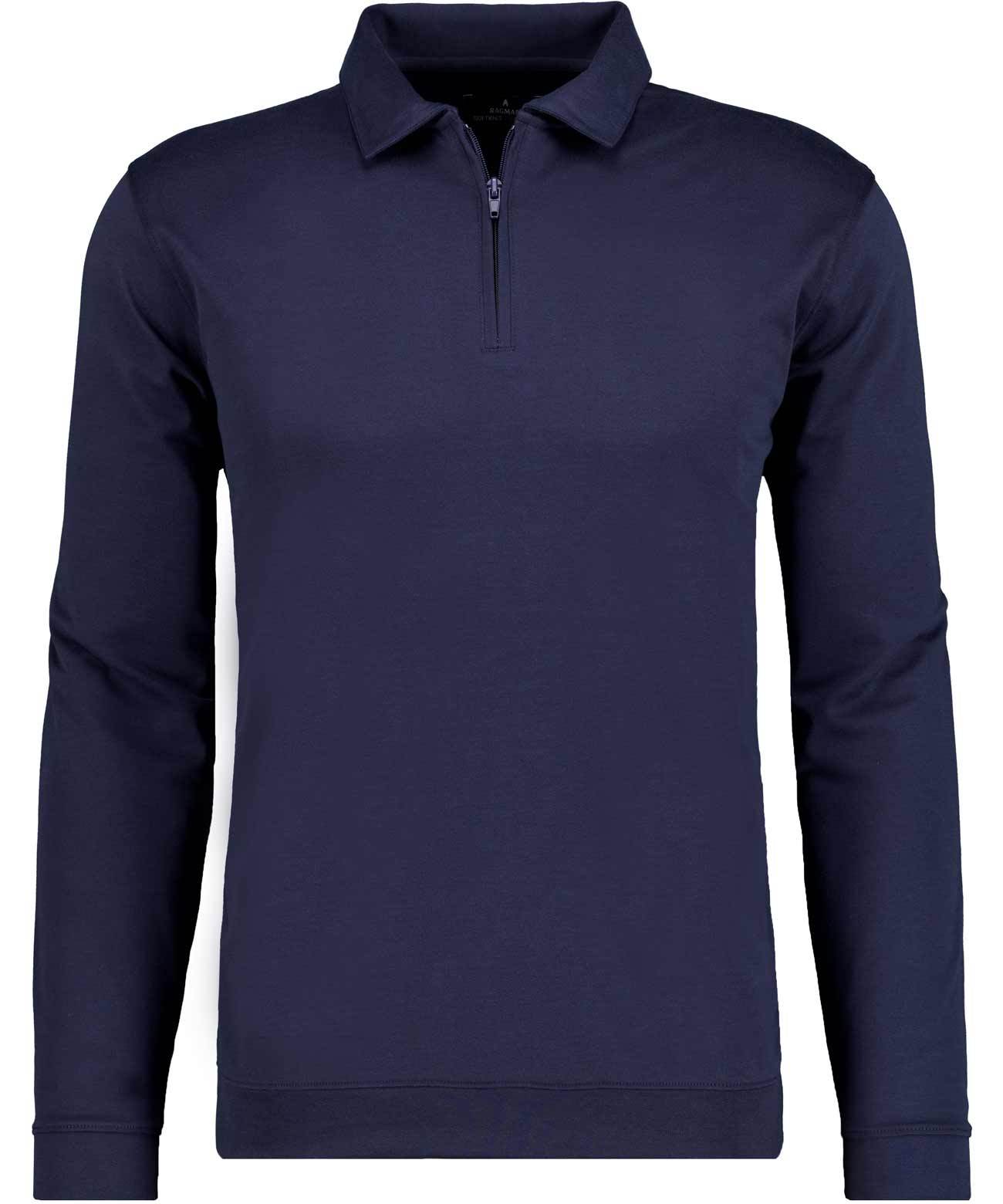 Softknit-Polo mit Zip, Velvet Touch (Marine)
