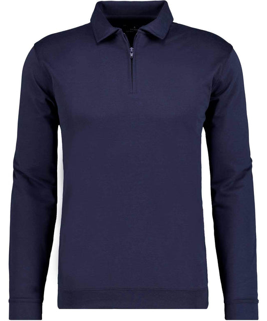 Softknit-Polo mit Zip, Velvet Touch (Marine)