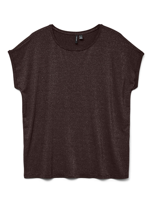 Vmlava Glitter Ss Top Stripe Lx Jrs Noos (Chocolate)