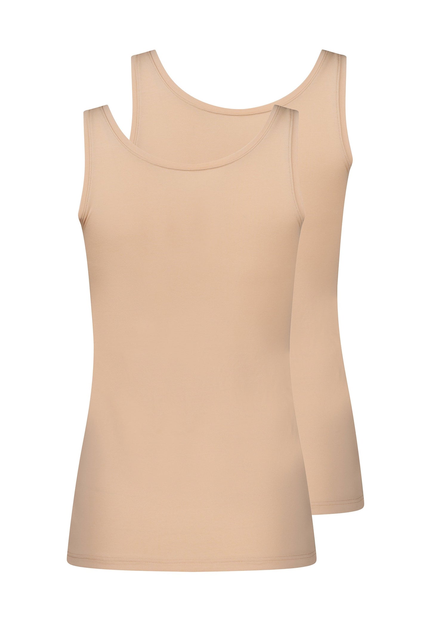 Skiny Damen Tanktop Doppelpack SKINY ADVANTAGE Cotton Stretch (Beige)