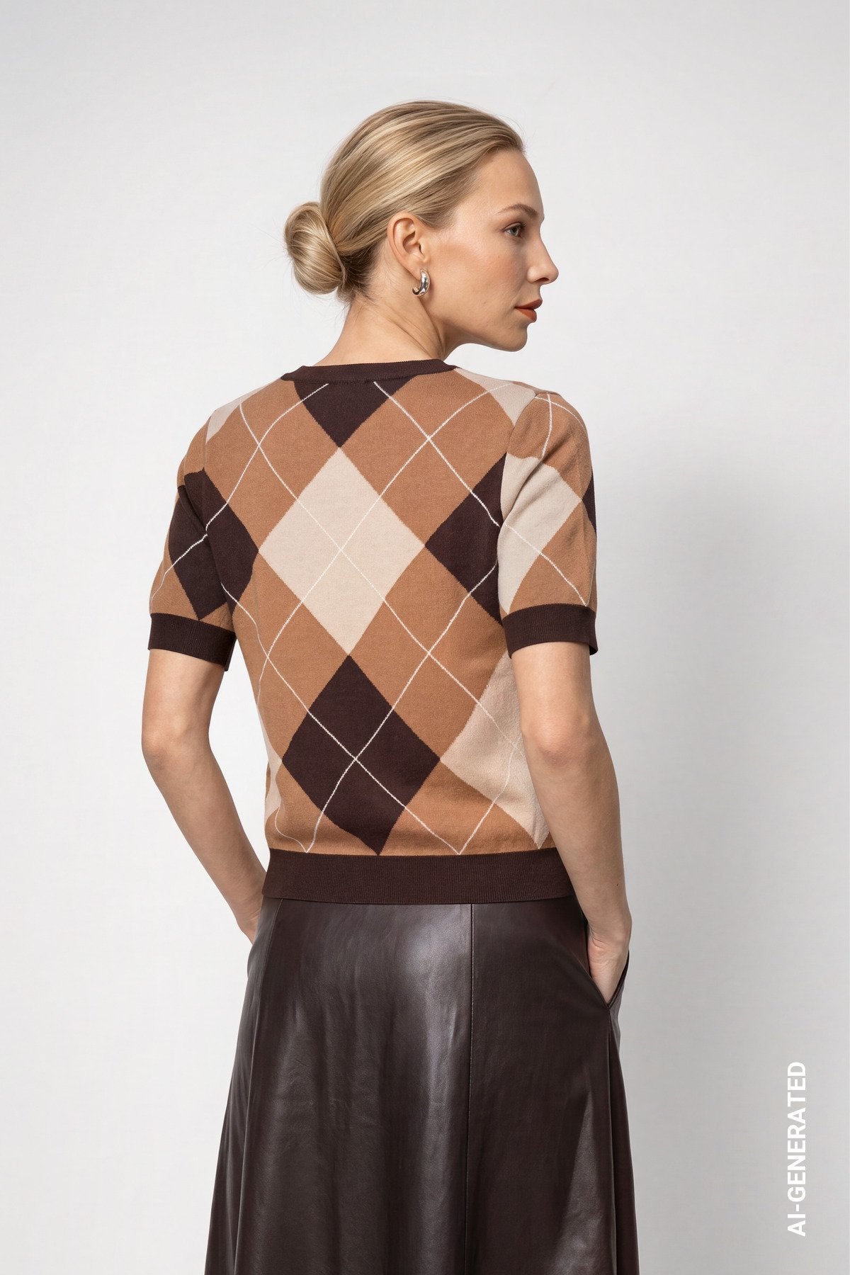 Strickpullover mit Rautenmuster (Black Coffee Gem)