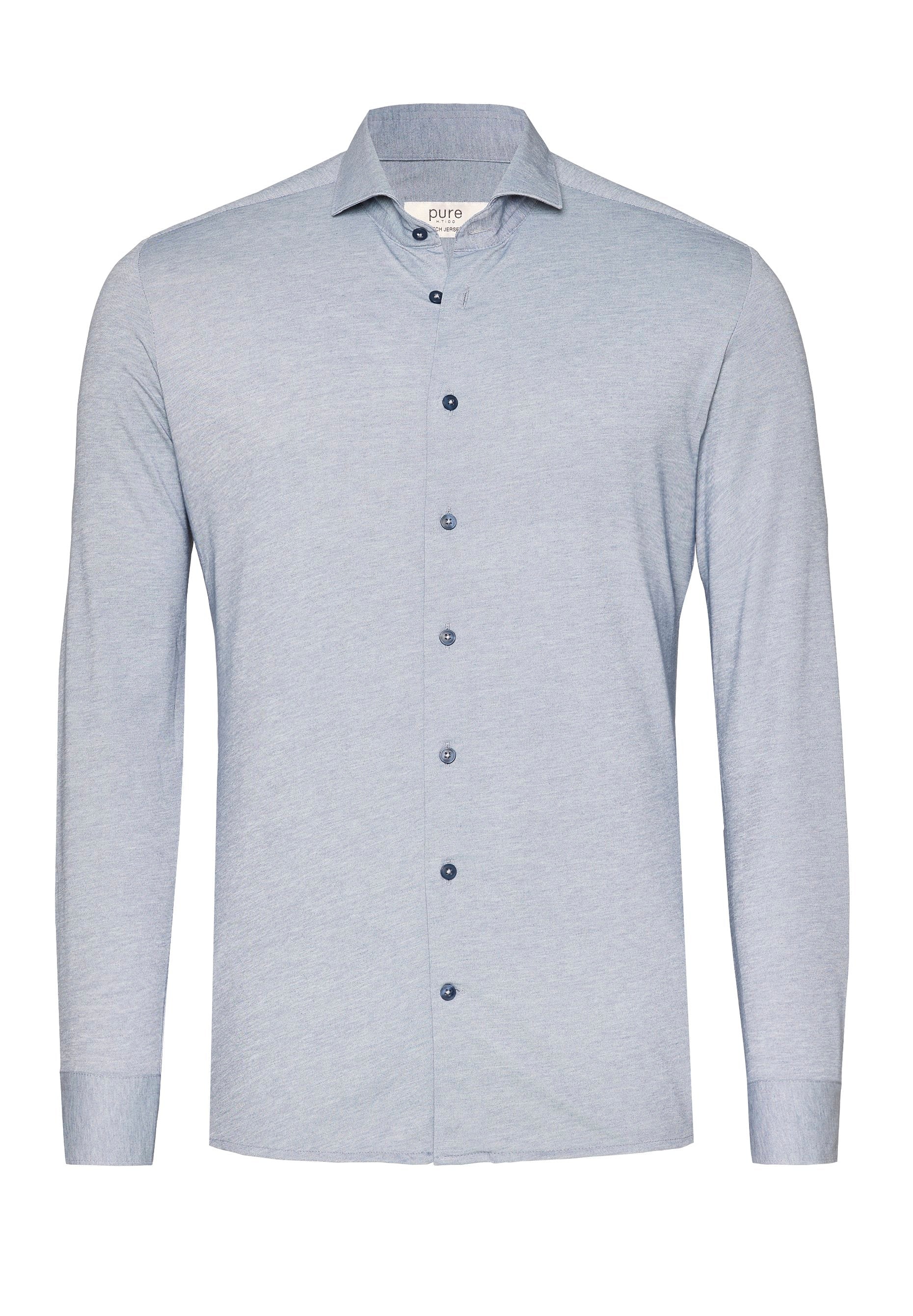PURE- Tech Jersey Hemd Langarm (Uni Mittelblau)