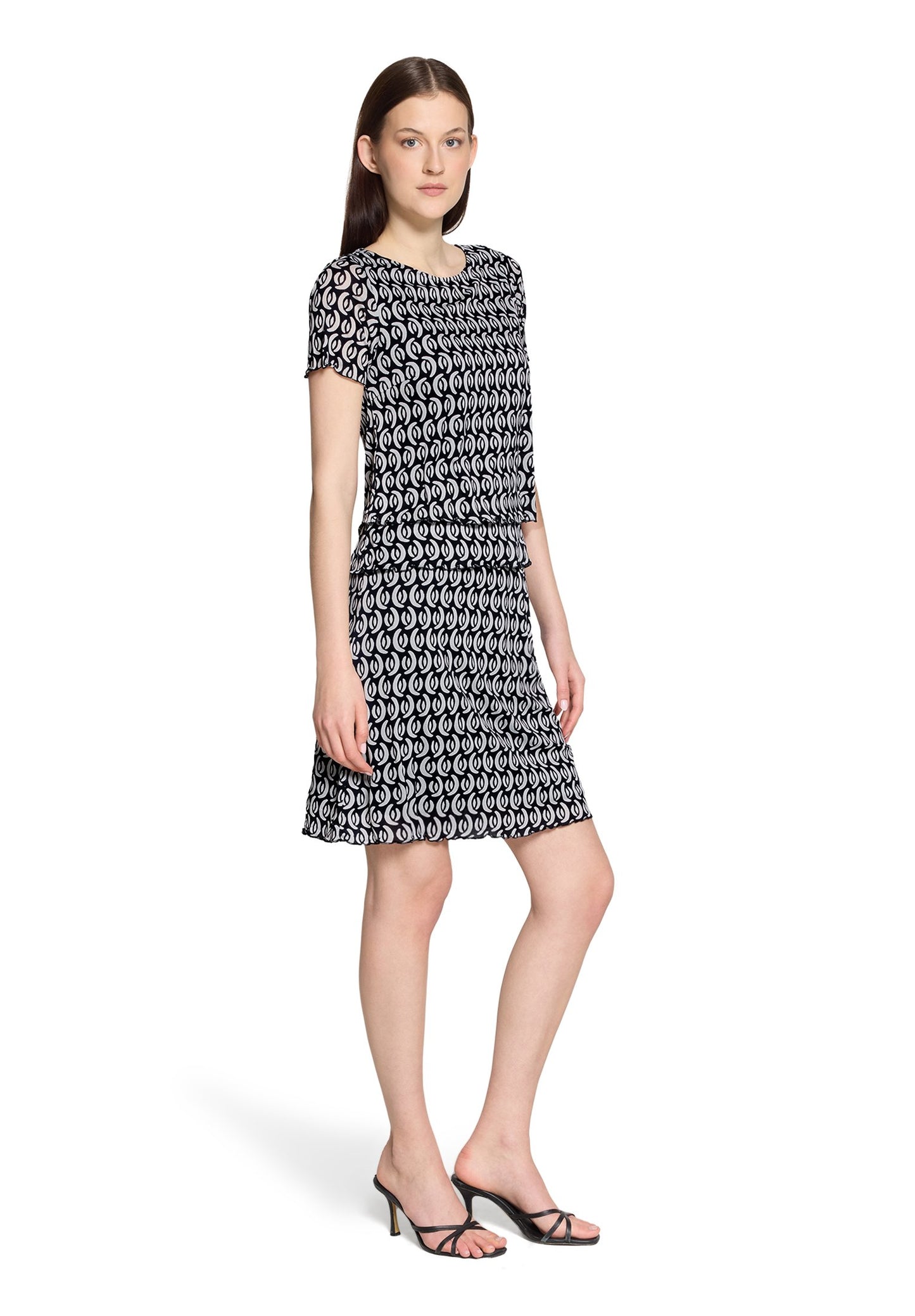 Stufenkleid (Dark Blue/cream)