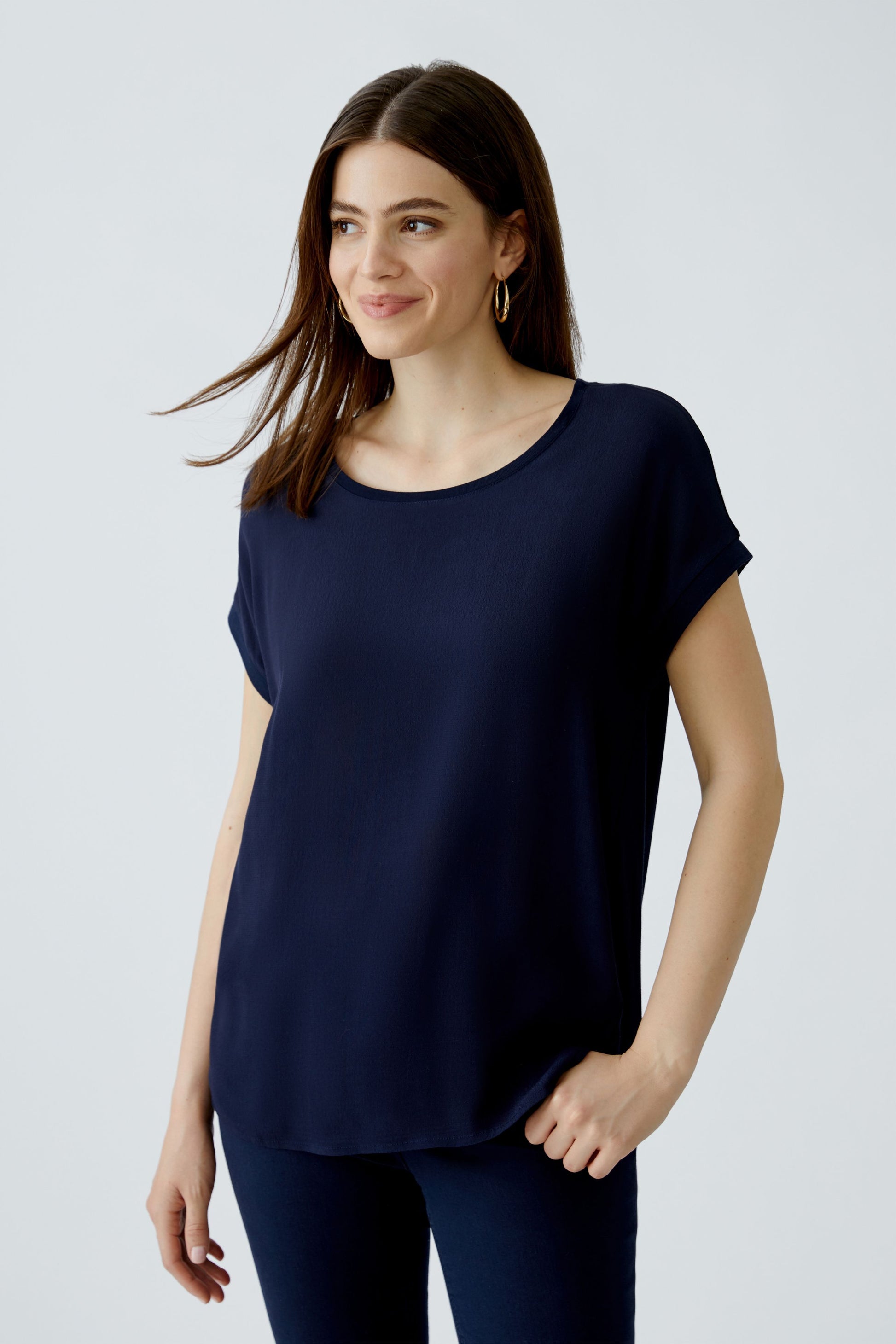 AYANO Blusenshirt 100% Viskosepatch (Darkblue)