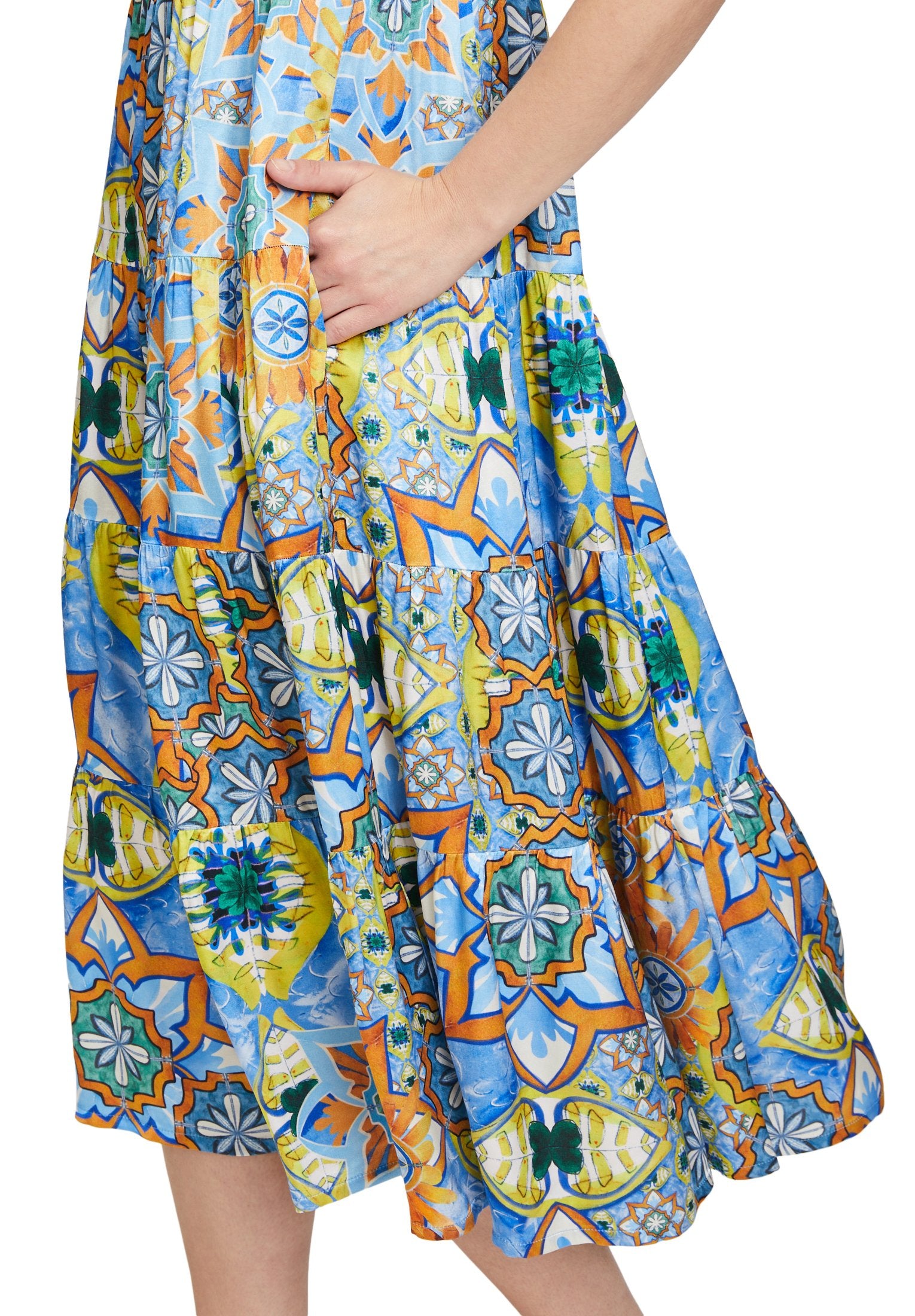 Stufenkleid (Blue/orange)