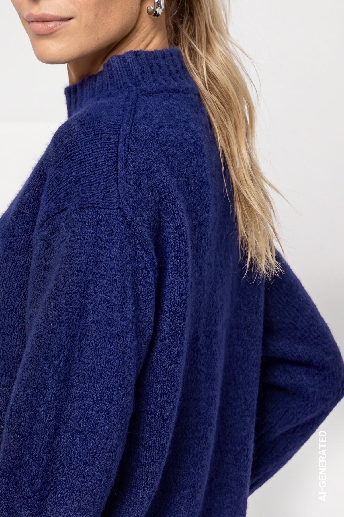 Strickpullover mit Stehkragen (Classic Navy)