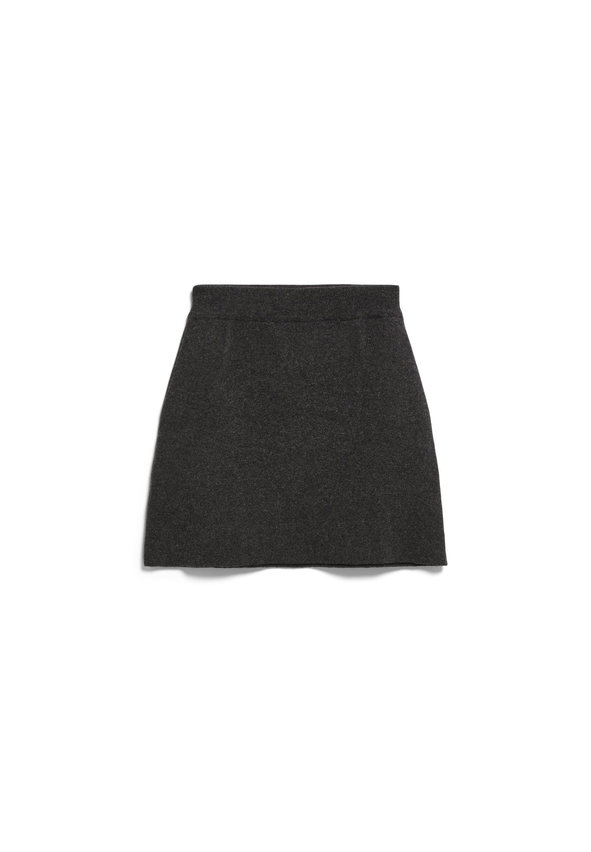 Cotton-wool Mini Knit Skirt (Steel Melange)