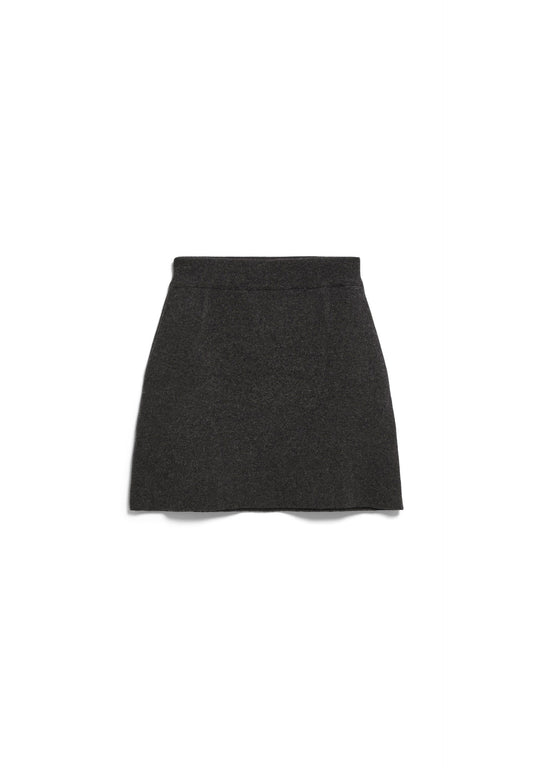Cotton-wool Mini Knit Skirt (Steel Melange)