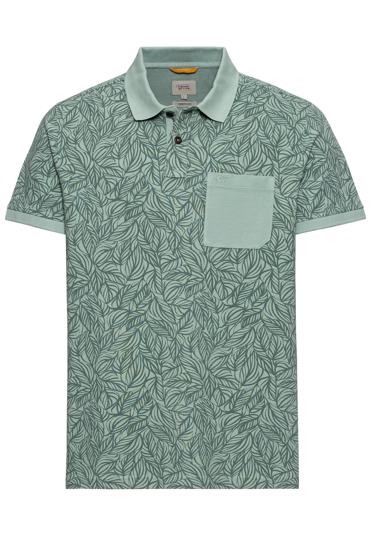 Piqué Poloshirt mit floralem Allover-Print (Aqua Green)