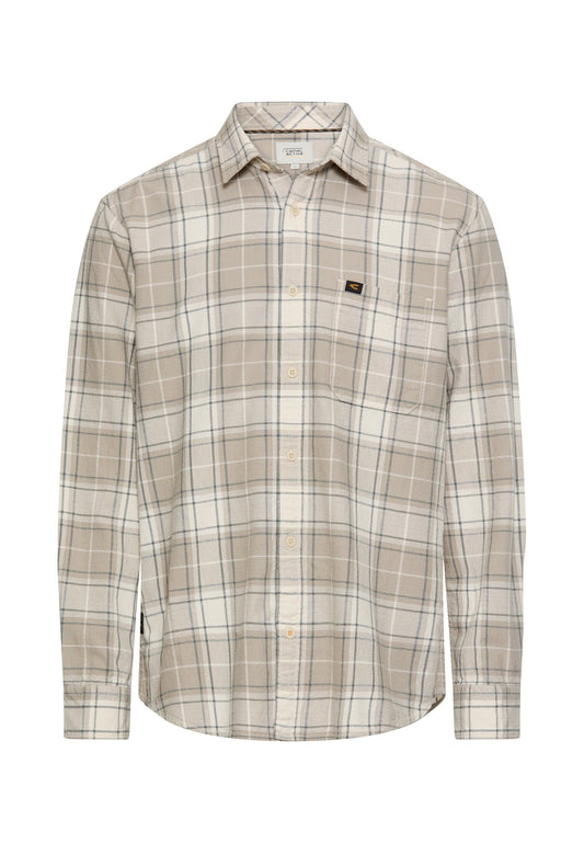 Langarmhemd mit Brusttasche (Stormy Blue)