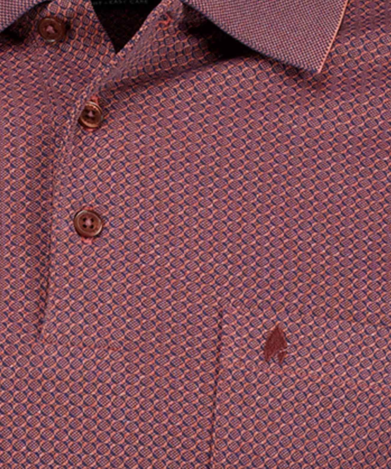 Sofknit-Poloshirt Jacquard, Langarm (Vintagerot)