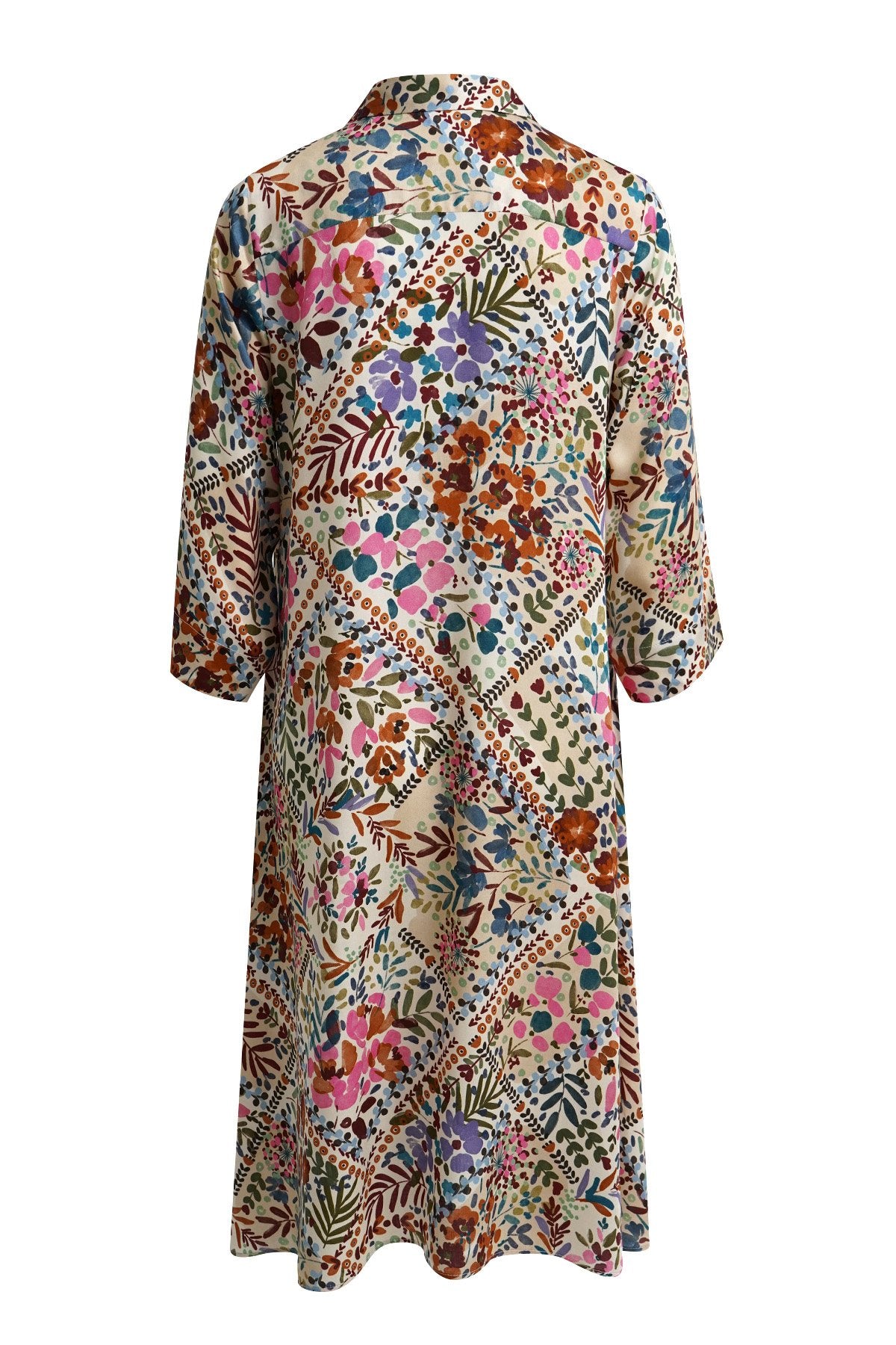 A-shape Shirt Dress (Beige Print)