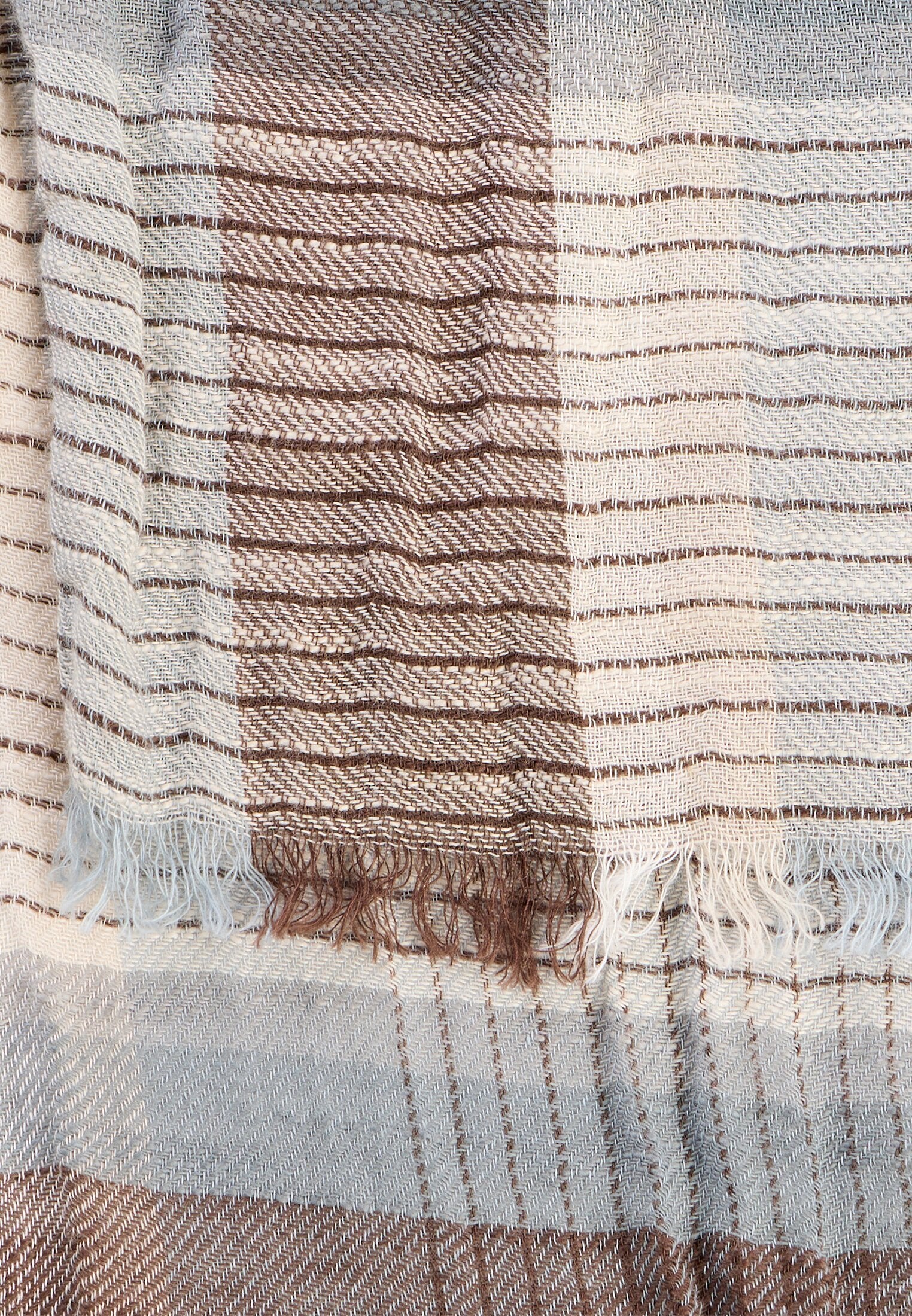 Multicolour Webschal aus Baumwoll-Twill (Earth Brown)