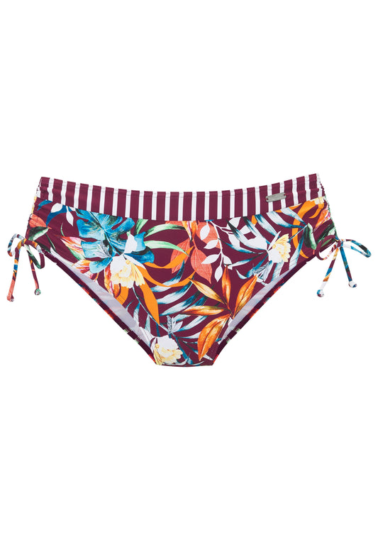 Venice Beach LM exkl. Sport Bikinihose mit Raffung (Bordeaux Pri)