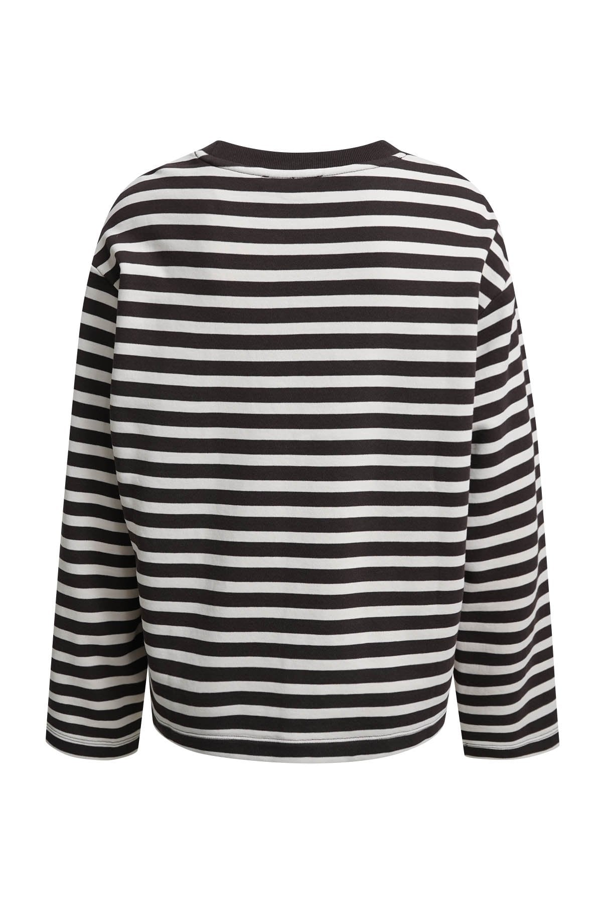Boxy Sweatshirt Soul Studio Striped (Dark Choc)